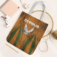 Cyprus Tote Bag with Orange Green Grunge Design and Peace Dove Emblem - Wonder Print Shop