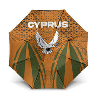 Cyprus Umbrella with Orange Green Grunge Design and Peace Dove Emblem - Wonder Print Shop