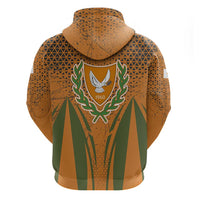 Cyprus Zip Hoodie with Orange Green Grunge Design and Peace Dove Emblem - Wonder Print Shop
