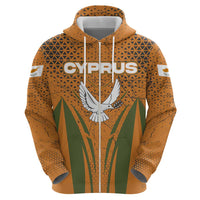 Cyprus Zip Hoodie with Orange Green Grunge Design and Peace Dove Emblem - Wonder Print Shop