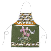 Cyprus Apron with Cyclamen Flower Illustration Design and National Emblem - Wonder Print Shop
