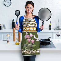 Cyprus Apron with Cyclamen Flower Illustration Design and National Emblem - Wonder Print Shop