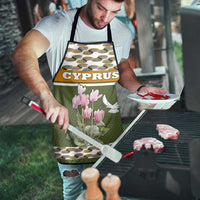 Cyprus Apron with Cyclamen Flower Illustration Design and National Emblem - Wonder Print Shop