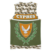 Cyprus Basketball Jersey with Cyclamen Flower Illustration Design and National Emblem - Wonder Print Shop
