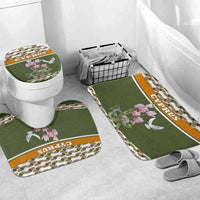 Cyprus Bathroom Set with Cyclamen Flower Illustration Design and National Emblem - Wonder Print Shop