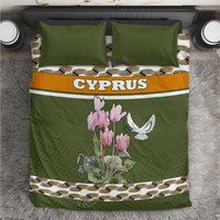 Cyprus Bedding Set with Cyclamen Flower Illustration Design and National Emblem - Wonder Print Shop