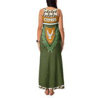 Cyprus Family Matching Tank Maxi Dress and Hawaiian Shirt with Cyclamen Flower Illustration Design and National Emblem - Wonder Print Shop