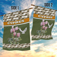 Cyprus Garden Flag with Cyclamen Flower Illustration Design and National Emblem - Wonder Print Shop