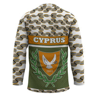 Cyprus Hockey Jersey with Cyclamen Flower Illustration Design and National Emblem - Wonder Print Shop
