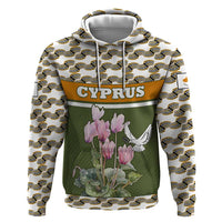 Cyprus Hoodie with Cyclamen Flower Illustration Design and National Emblem - Wonder Print Shop