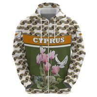 Cyprus Hoodie with Cyclamen Flower Illustration Design and National Emblem - Wonder Print Shop