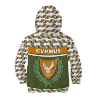 Cyprus Kid Hoodie with Cyclamen Flower Illustration Design and National Emblem - Wonder Print Shop