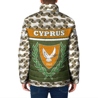 Cyprus Padded Jacket with Cyclamen Flower Illustration Design and National Emblem - Wonder Print Shop