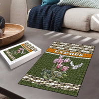 Cyprus Puzzle with Cyclamen Flower Illustration Design and National Emblem - Wonder Print Shop