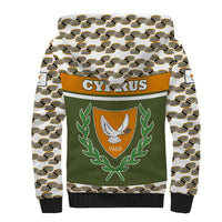 Cyprus Sherpa Hoodie with Cyclamen Flower Illustration Design and National Emblem - Wonder Print Shop