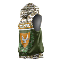 Cyprus Sleeveless Hoodie with Cyclamen Flower Illustration Design and National Emblem - Wonder Print Shop
