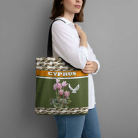 Cyprus Tote Bag with Cyclamen Flower Illustration Design and National Emblem - Wonder Print Shop