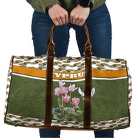 Cyprus Travel Bag with Cyclamen Flower Illustration Design and National Emblem - Wonder Print Shop
