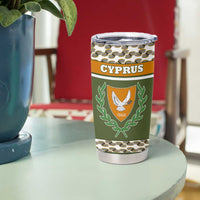 Cyprus Tumbler Cup with Cyclamen Flower Illustration Design and National Emblem - Wonder Print Shop