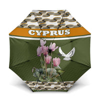 Cyprus Umbrella with Cyclamen Flower Illustration Design and National Emblem - Wonder Print Shop