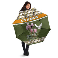 Cyprus Umbrella with Cyclamen Flower Illustration Design and National Emblem - Wonder Print Shop