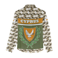 Cyprus Women Casual Shirt with Cyclamen Flower Illustration Design and National Emblem - Wonder Print Shop