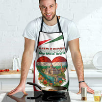 Hungary Apron with Budapest Heart Illustration Design and Crown Emblem - Wonder Print Shop