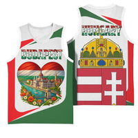 Hungary Basketball Jersey with Budapest Heart Illustration Design and Crown Emblem - Wonder Print Shop