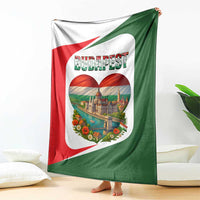 Hungary Blanket with Budapest Heart Illustration Design and Crown Emblem - Wonder Print Shop