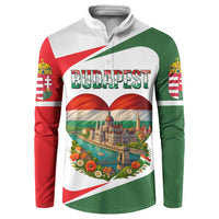 Hungary Button Sweatshirt with Budapest Heart Illustration Design and Crown Emblem - Wonder Print Shop