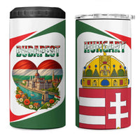 Hungary 4 in 1 Can Cooler Tumbler with Budapest Heart Illustration Design and Crown Emblem - Wonder Print Shop