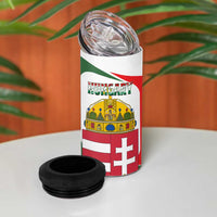 Hungary 4 in 1 Can Cooler Tumbler with Budapest Heart Illustration Design and Crown Emblem - Wonder Print Shop