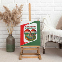 Hungary Canvas Wall Art with Budapest Heart Illustration Design and Crown Emblem - Wonder Print Shop