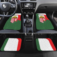 Hungary Car Mats with Budapest Heart Illustration Design and Crown Emblem - Wonder Print Shop
