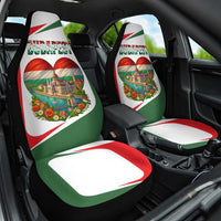 Hungary Car Seat Cover with Budapest Heart Illustration Design and Crown Emblem - Wonder Print Shop
