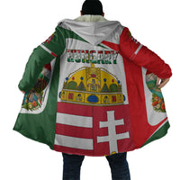 Hungary Cloak with Budapest Heart Illustration Design and Crown Emblem - Wonder Print Shop