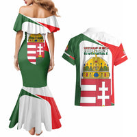 Hungary Couples Matching Mermaid Dress and Hawaiian Shirt with Budapest Heart Illustration Design and Crown Emblem - Wonder Print Shop
