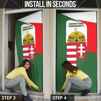 Hungary Door Cover with Budapest Heart Illustration Design and Crown Emblem - Wonder Print Shop
