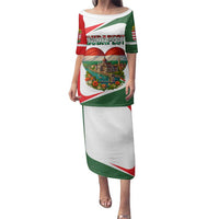 Hungary Family Matching Puletasi and Hawaiian Shirt with Budapest Heart Illustration Design and Crown Emblem - Wonder Print Shop