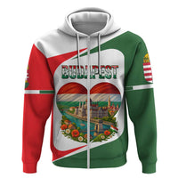 Hungary Hoodie with Budapest Heart Illustration Design and Crown Emblem - Wonder Print Shop