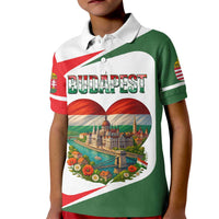 Hungary Kid Polo Shirt with Budapest Heart Illustration Design and Crown Emblem - Wonder Print Shop
