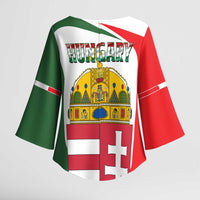 Hungary Kimono Sleeve Blouse with Budapest Heart Illustration Design and Crown Emblem - Wonder Print Shop
