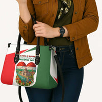 Hungary Leather Bag with Budapest Heart Illustration Design and Crown Emblem - Wonder Print Shop