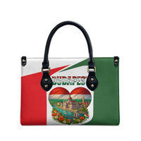 Hungary Leather Bag with Budapest Heart Illustration Design and Crown Emblem - Wonder Print Shop