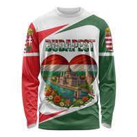 Hungary Long Sleeve Shirt with Budapest Heart Illustration Design and Crown Emblem - Wonder Print Shop