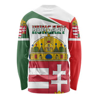 Hungary Long Sleeve Shirt with Budapest Heart Illustration Design and Crown Emblem - Wonder Print Shop