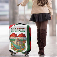 Hungary Luggage Cover with Budapest Heart Illustration Design and Crown Emblem - Wonder Print Shop
