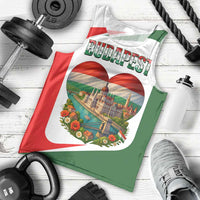 Hungary Men Tank Top with Budapest Heart Illustration Design and Crown Emblem - Wonder Print Shop