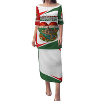 Hungary Puletasi with Budapest Heart Illustration Design and Crown Emblem - Wonder Print Shop