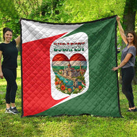 Hungary Quilt with Budapest Heart Illustration Design and Crown Emblem - Wonder Print Shop